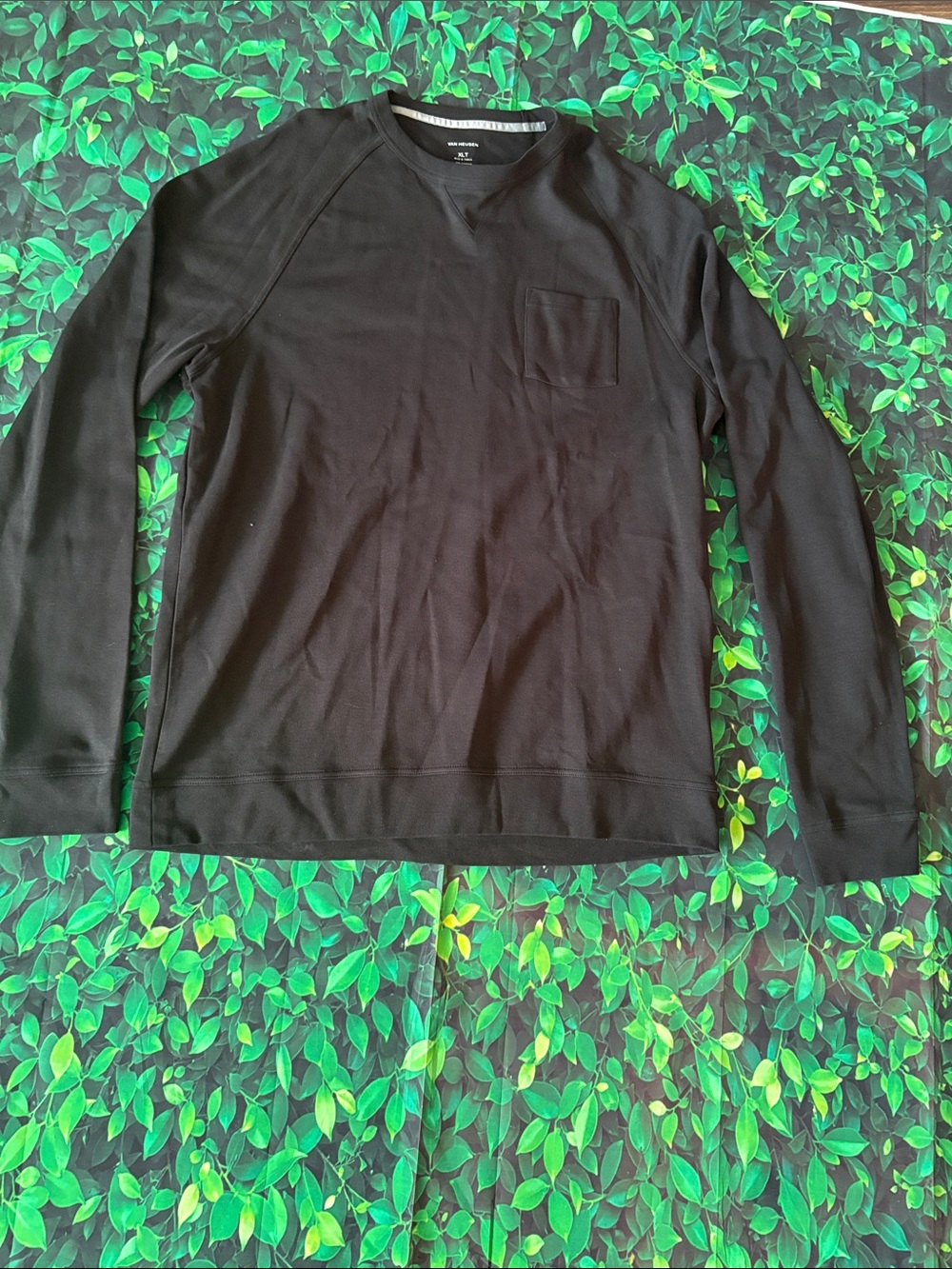 Van Heusen Black Long Sleeve Pocket Tee